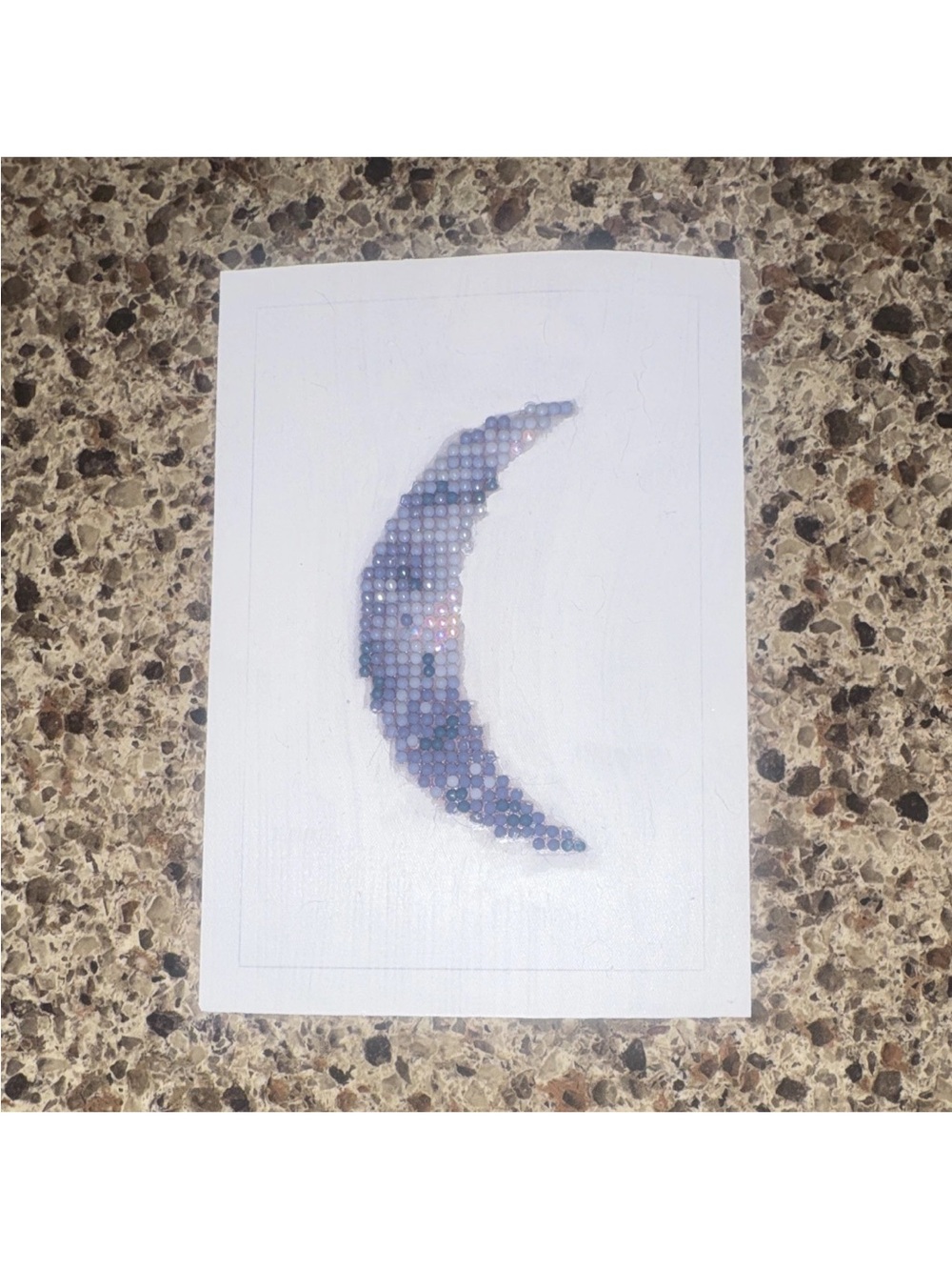 Moon Crescent Mosaic Diamond Wall Art — Iridescent Purple Blue